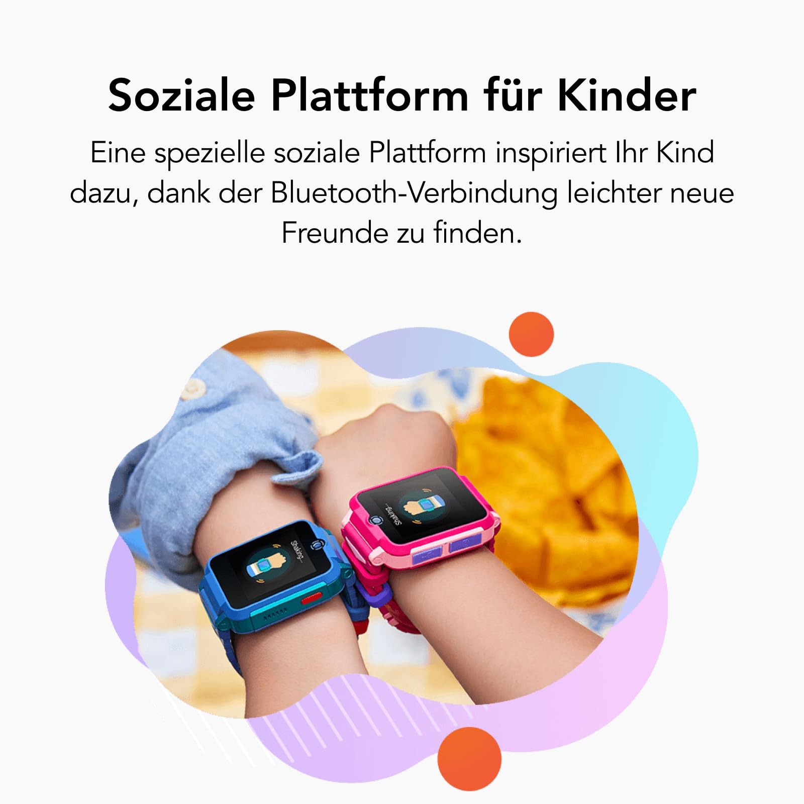 TCL 4G Video-Call-Smartwatch, GPS-Tracking, 2MP Kamera, Bis zu 7 Tage Akku, 1,54" Display, Aktivitäts-Tracking, Kinder-UI, SOS-Taste, Wechselband, Ohne SIM, Speed-Blau