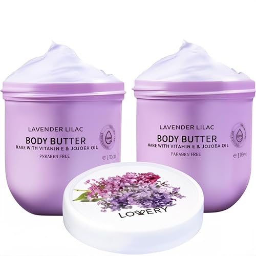 Miniatura 8 de Mantequilla corporal de lila lavanda crema corporal de manteca de karité ultrahidratante enriquecida con aceite de jojoba y vitamina E hidratante