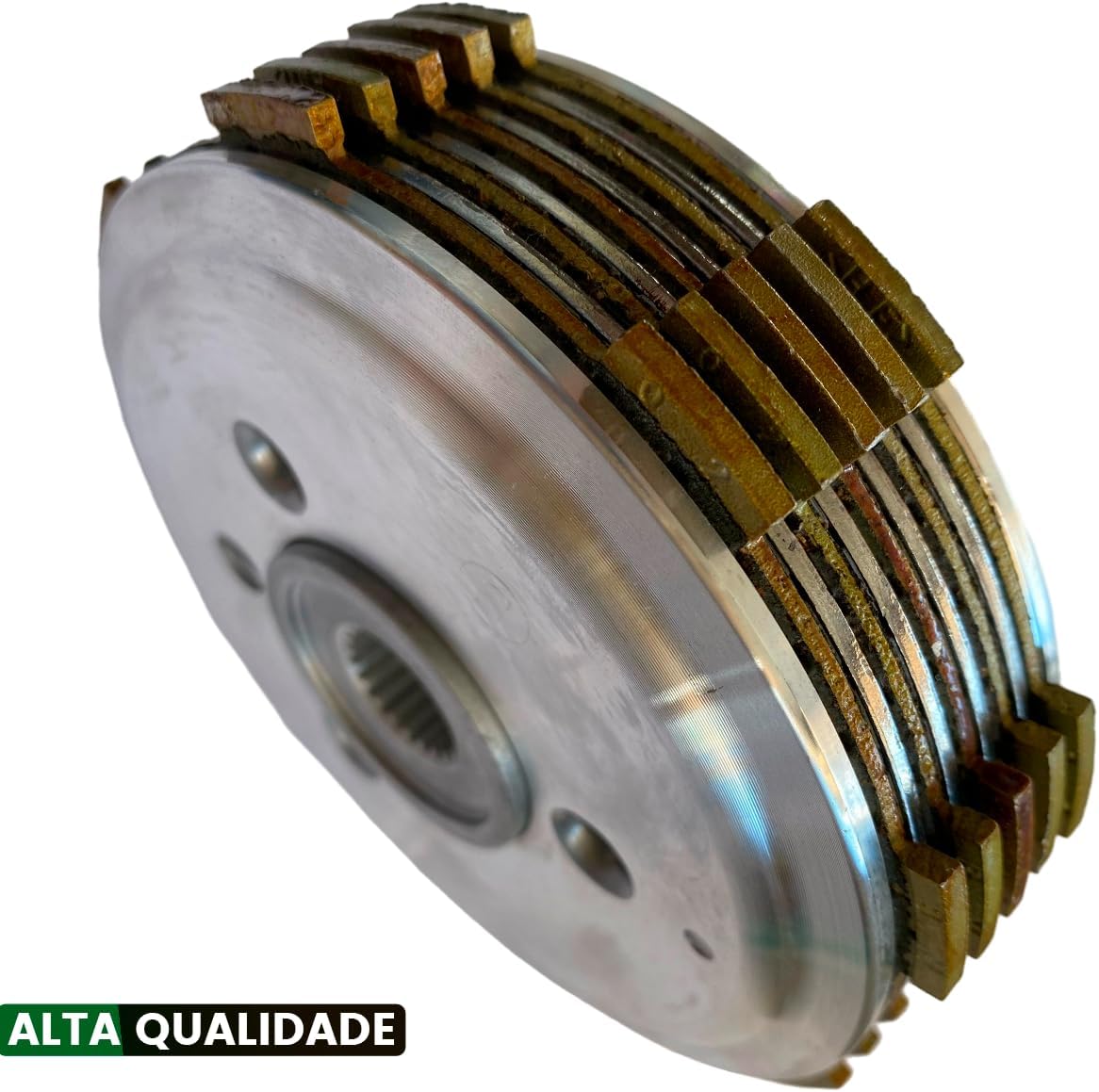 Imagem lateral de um objeto sobre fundo branco liso.