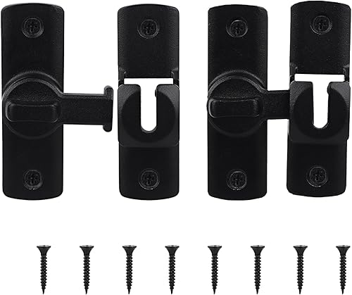 2 pestillos de bloqueo de puerta de granero de 90180 grados, herrajes de bloqueo de puerta corredera resistente para baños, armarios, jardines,