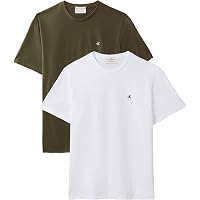 Calvin Klein Magliette Uomo, Multicolore (Bright White/Olive Night)
