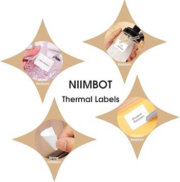 NIIMBOT Self-adhesive thermal labels, B1/B21/B3S label tape, paper for school, home, office, small businesses (white-rectangular, 50 x 30 mm)