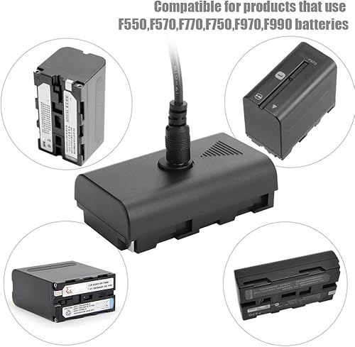 Miniatura 4 de NPF Dummy Battery External Power Supply, Dummy Battery Coupler for NPF550 F570 F770 F750 F970 F990 with USB Cable to Power Video LED Light Camera