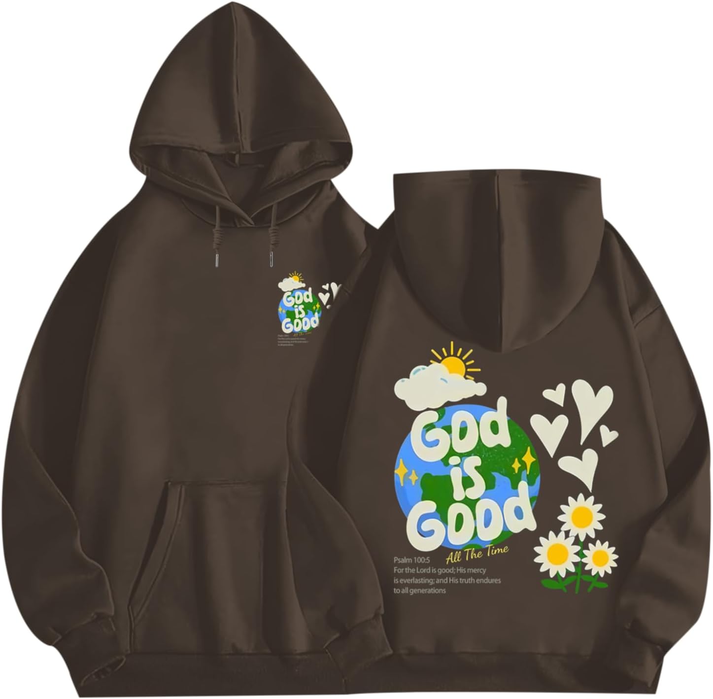 Christian Jesus Hoodies for Men God is Good Bible Verse Sweatshirt Inspirational Graphic Flower Religious Hoodie - Image 5