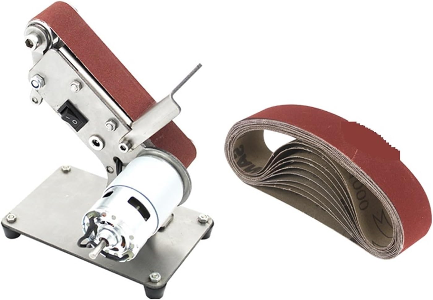 Sander, Polisher Mini Electric Belt Machine DIY Sander Polisher Grinding Machine Portable Metal Belt Sander Edges Sharpener Machine Belt Grinder(775 Motor withPower)