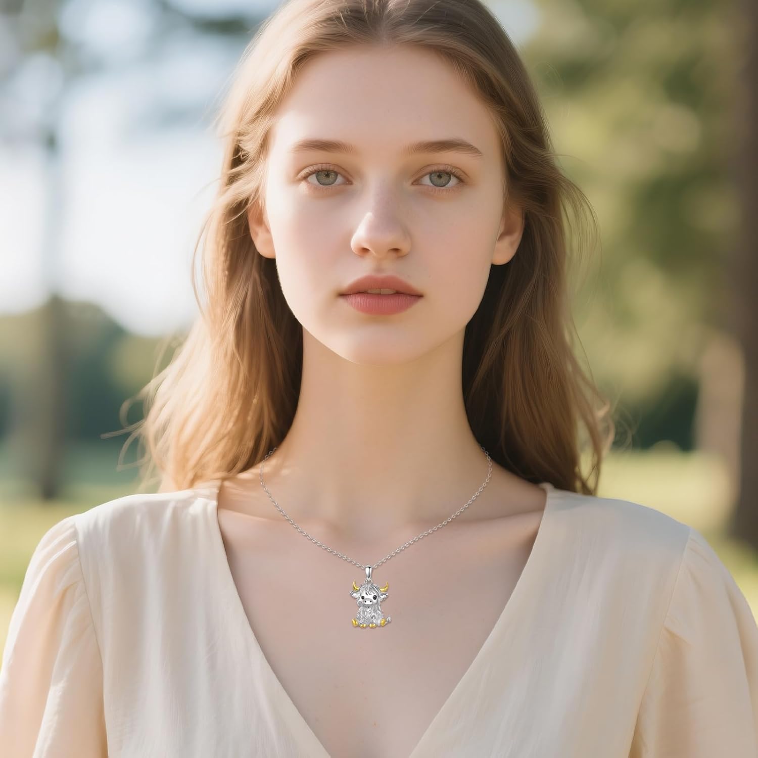 Goose/Pig/Highland Cow Necklace for Women Sterling Silver Animal Pendant Jewlery Gifts - Image 2