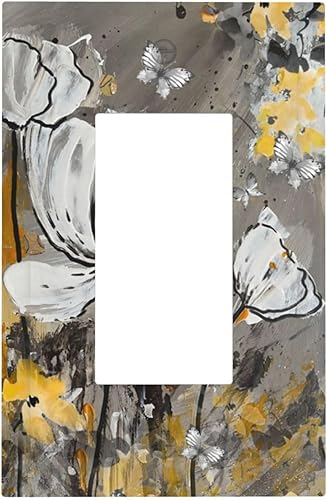 Vista 152 de Cubiertas decorativas de salida de estrella de mar playera, tablero de madera azul de concha de mar de 1 banda, decoración individual GFCI, placa