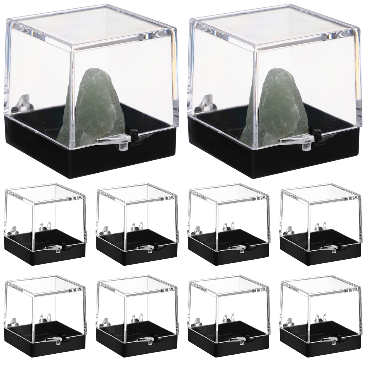 Boîtes de présentation minérales et présentoir carré transparent pour spécimen - 48 pièces