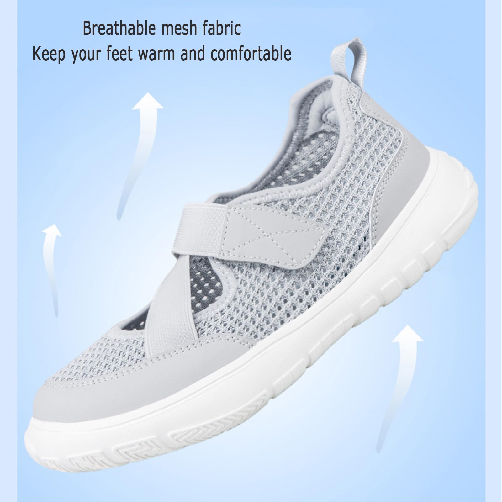 Zapatos Diabéticos Mujer Zapatos Ortopédicos La Salud Zapato Antideslizantes Caminar Sandalias Transpirables Verano Zapato Ligeros Trenzados Suela Suave Tacón Cuña para Juanetes