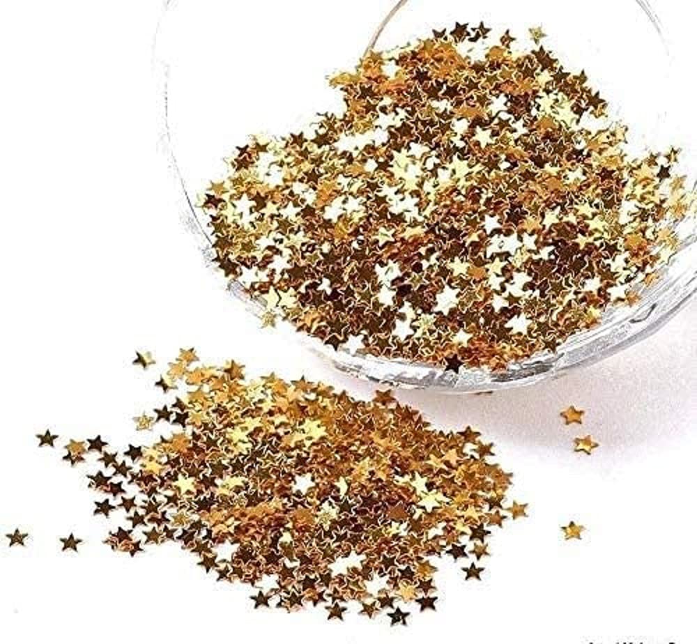 Angel Malone A 10g Pack of (2.5mm) Mini Star Sequins Confetti, Nail Art, Card Making, Scrapbooking, Table Confetti, Wedding Favours - UK Seller (Gold)