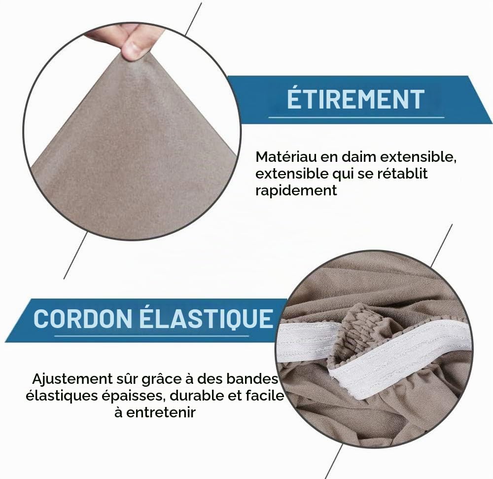 LINGKY Housse De Chaise De Salle à Manger en Daim Housse De Chaise en Velours pour Salle à Manger, Protecteur De Chaise à Dossier Haut Amovible Extensible Doux Hydrofuge (Taupe,Set of 6)