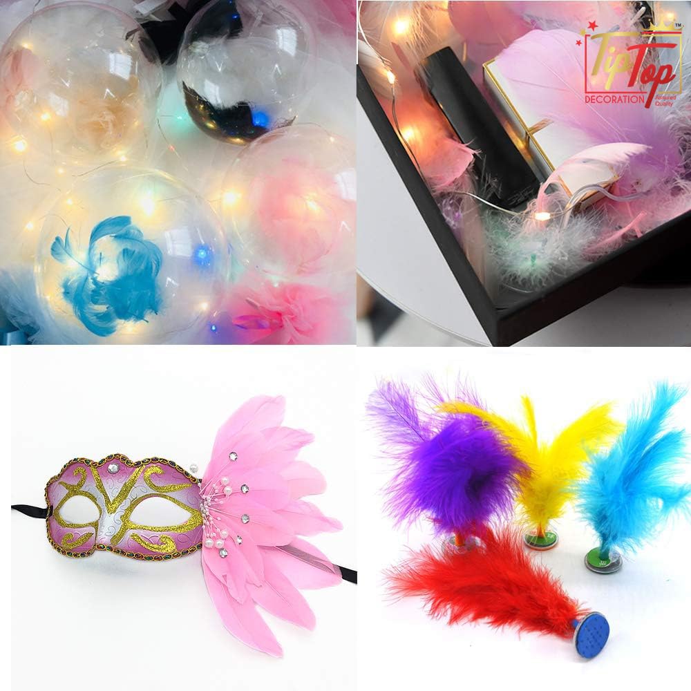 TIPTOP DECORATION Natural Dyed Feathers 10 cm (80 pieces) (Natural Dull White) 4