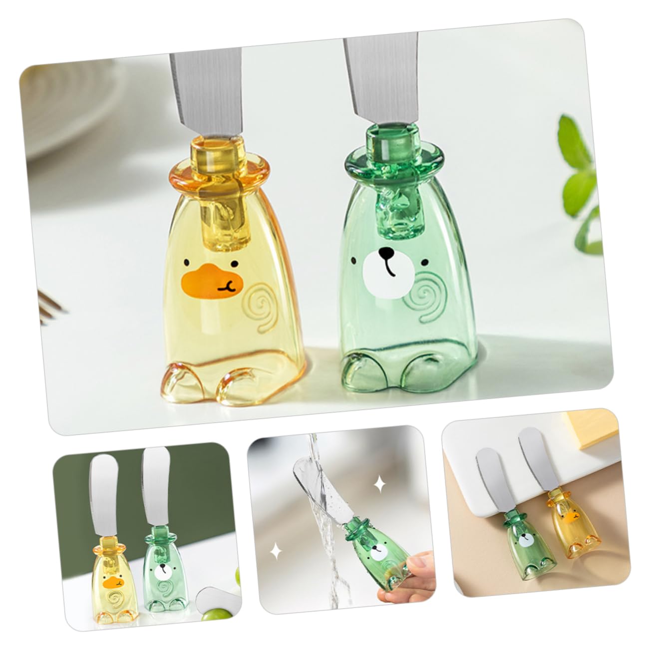 STOBAZA Ergonomic Cheese Cutter Peanut Jam Spatula Small Scraper Bakery Cheese Spreader Kitchen Accessory