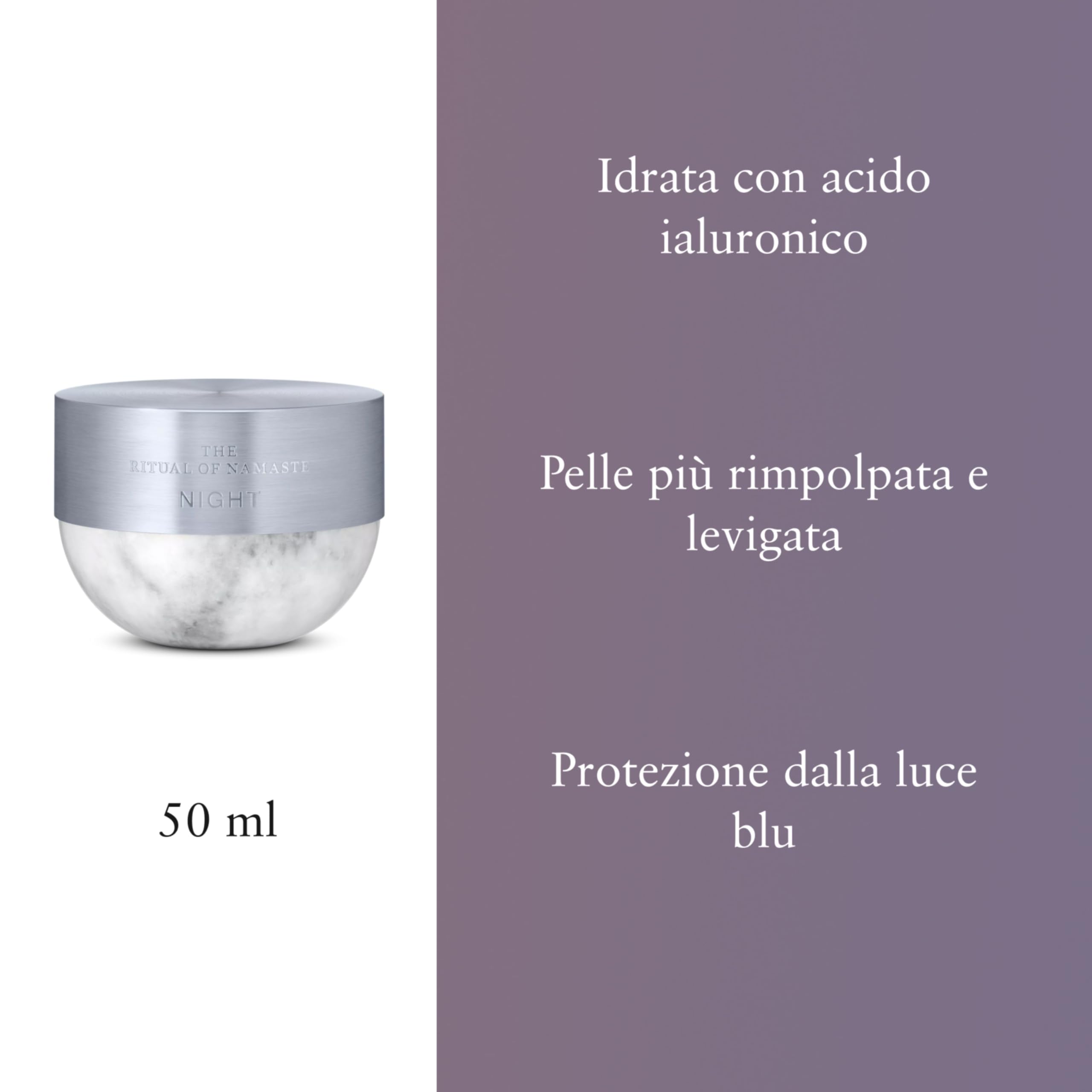 Rituale Das Ritual von Namaste krem nawilżający na noc, regenerująca pielęgnacja twarzy z kompleksem hialuronowym, krem nawilżający z kwasem hialuronowym, 50 ml
