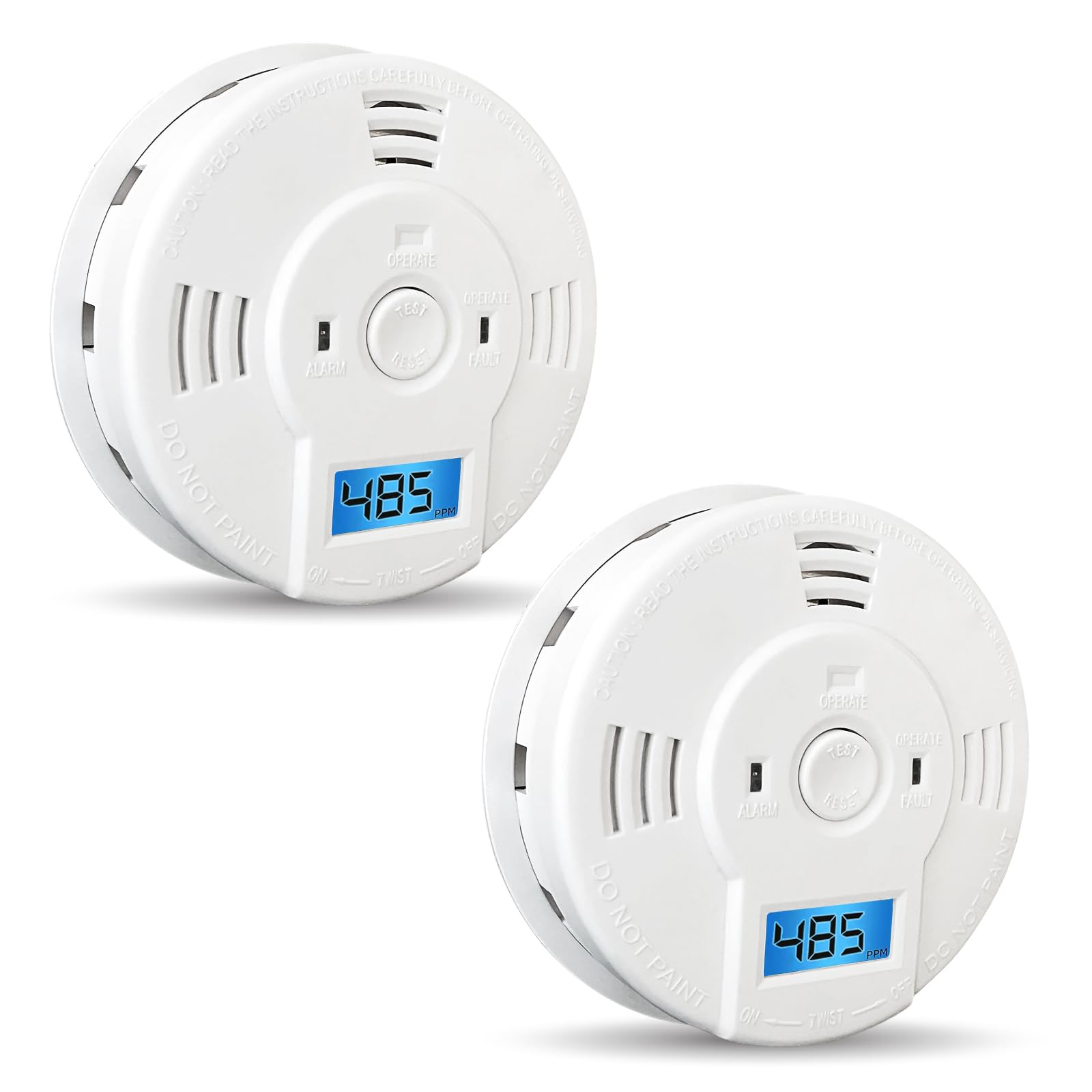 Photo 1 of *1 only* Shackcom Combination Smoke and Carbon Monoxide Detector, 5-Year Battery Smoke Alarm with LCD Display for Home, White