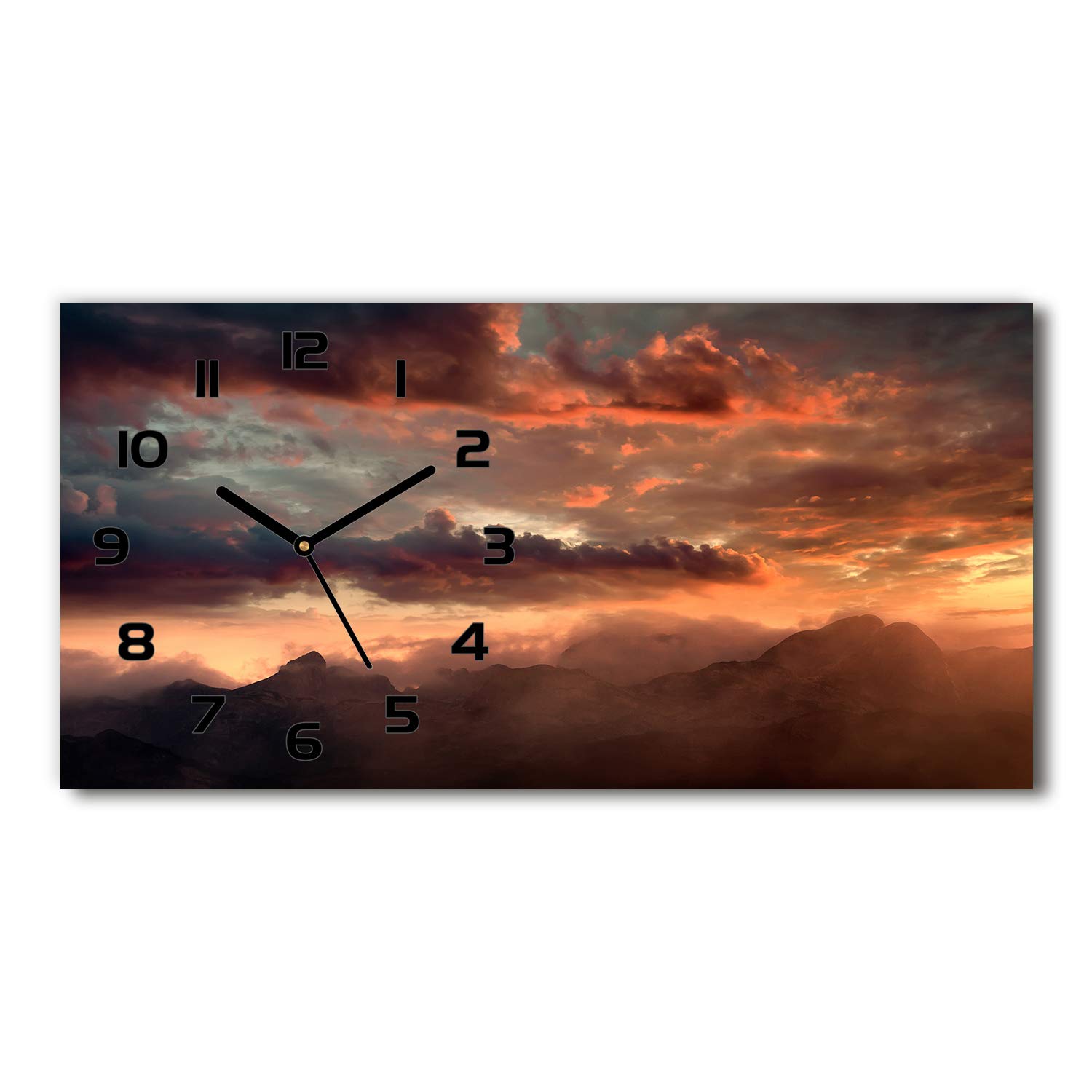 Horloge en verre sécurité Tulup 60x30 cm design haut de gamme