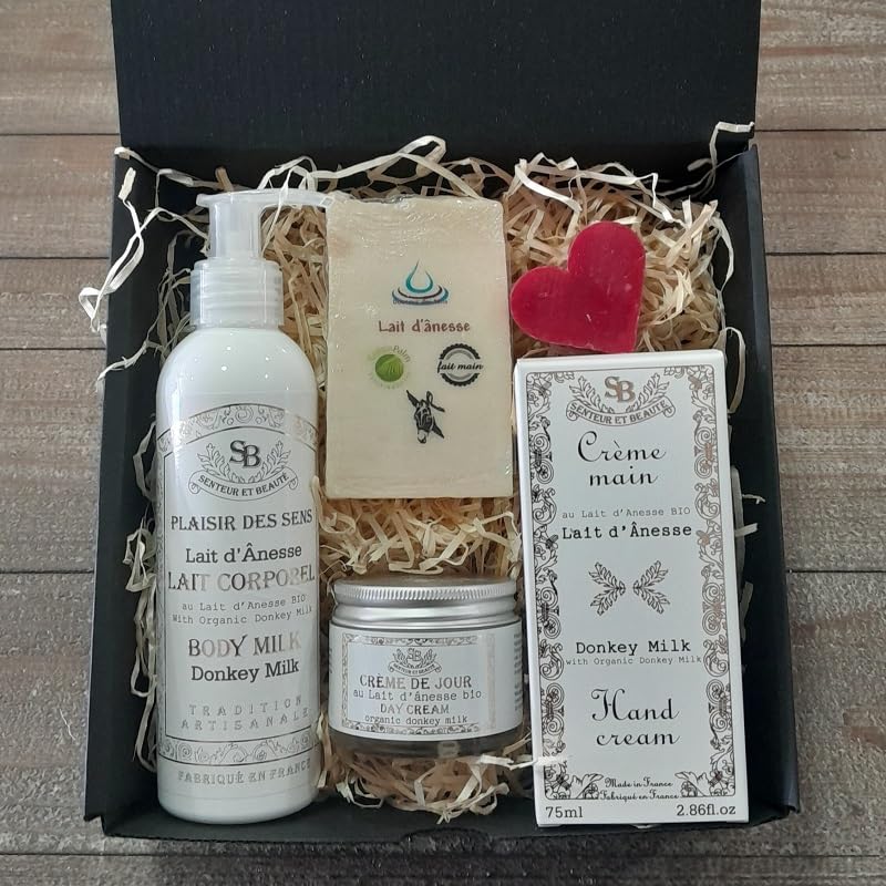 Coffret au lait d'ânesse pour prendre soin de soi et cocooner à la maison