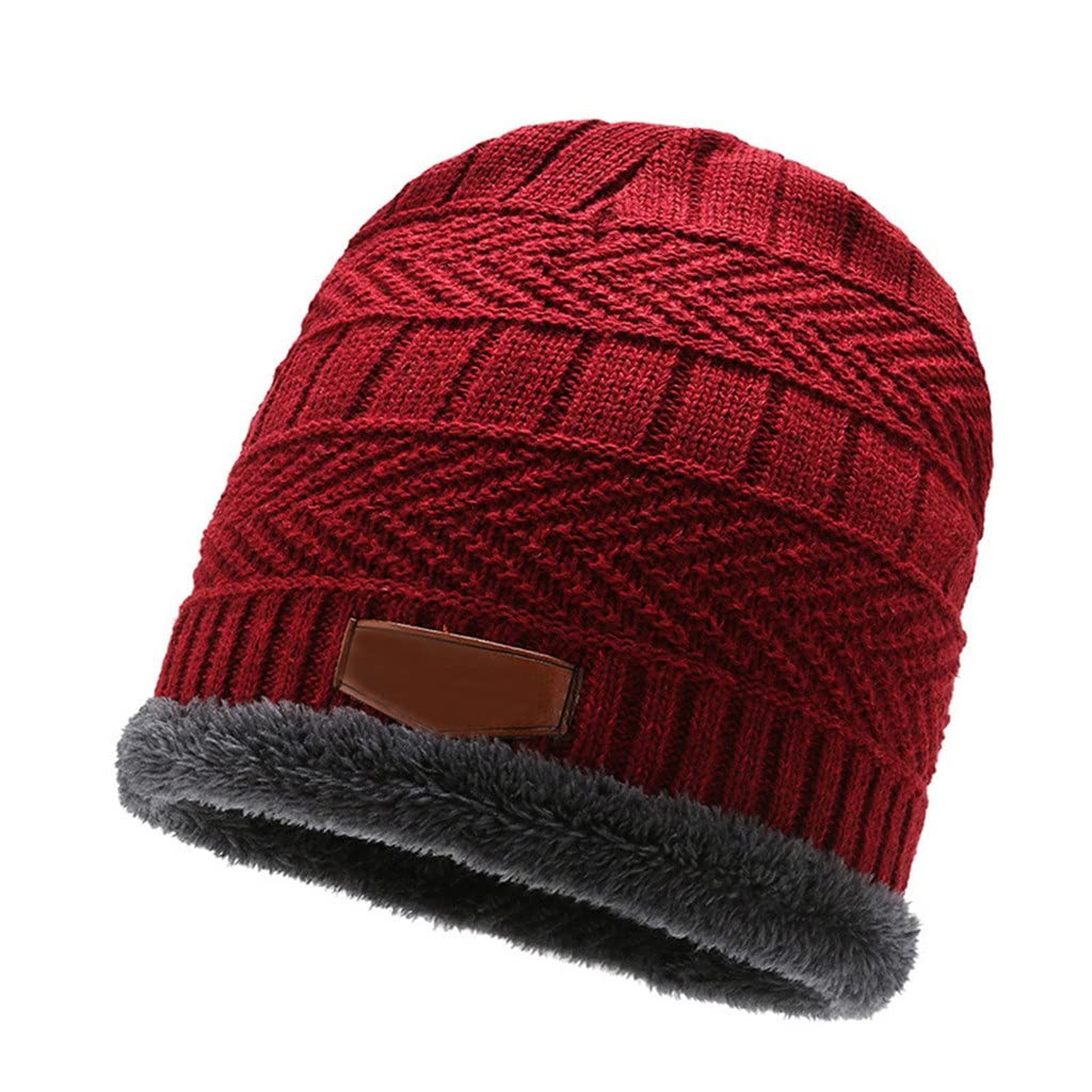 Zimowa czapka beanie dla mężczyzn czapka dzianinowa wełniana szalik kominiarka (jeden rozmiar) (c