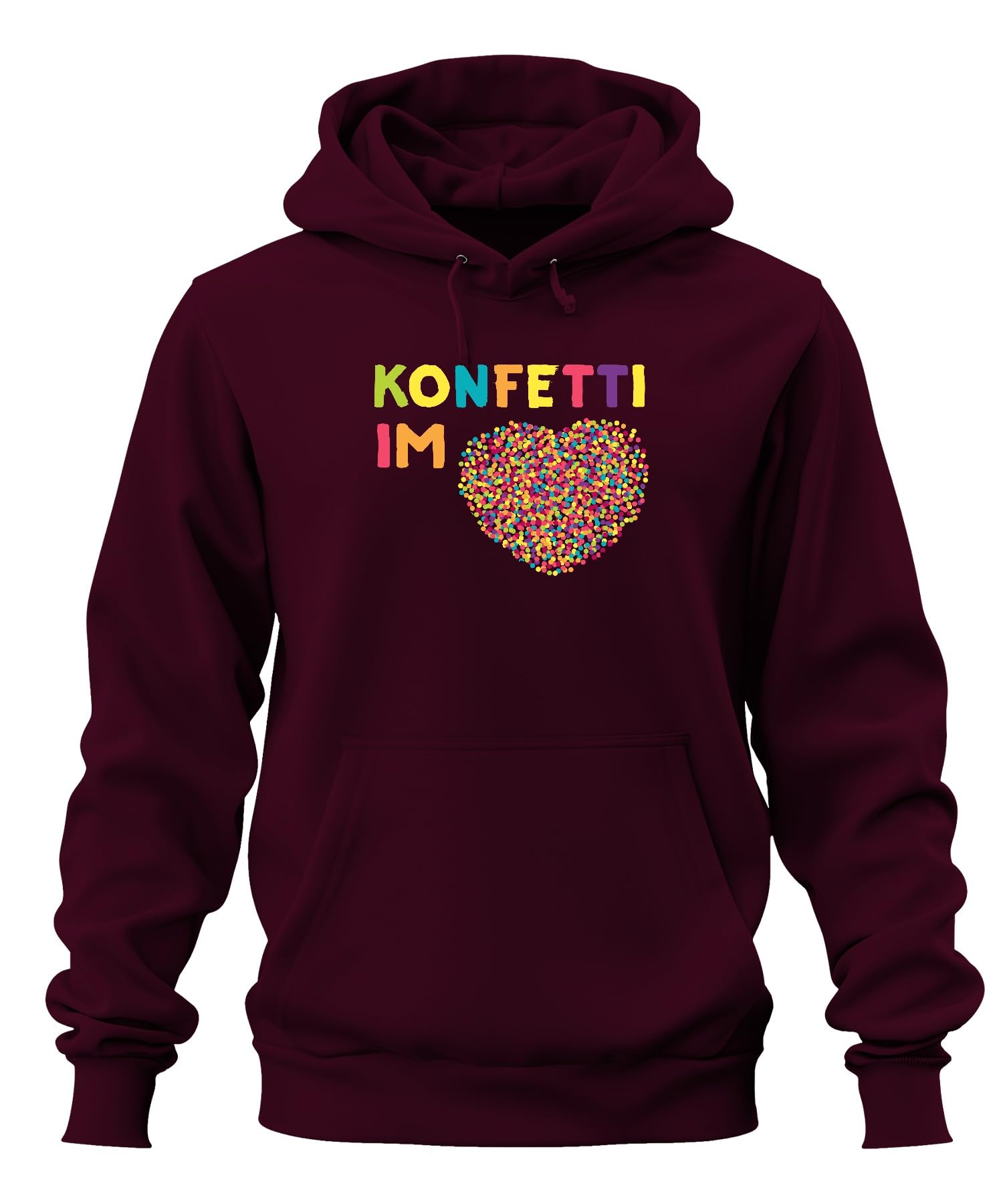 Konfetti w sercu, urodziny, imprezę, Walentynki, miłość, kolorowe, uniseks bluza z kapturem