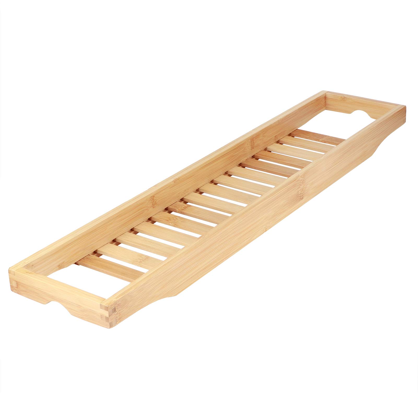 YWBL-WH Bandeja para Bañera, Organizador de Ducha Multifuncional con Material de bambú, Ideal para Leer y Disfrutar del Vino en el Baño