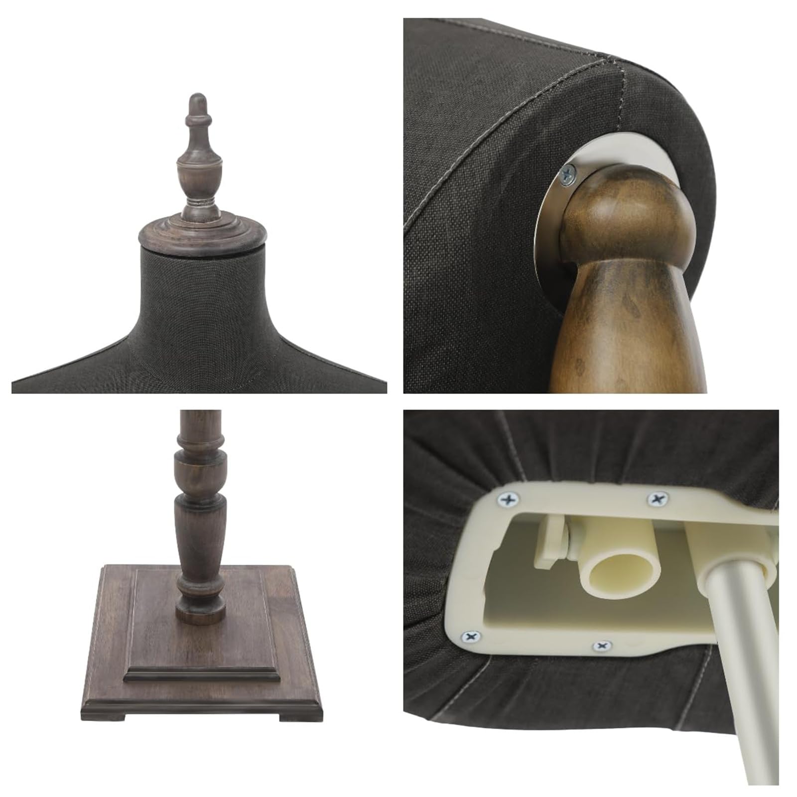 Męski manekin krawiecki, tors do prezentacji odzieży męskiej, z odpinanym uchwytem na buty i wieszakiem na spodnie, mocowanie ramion na sprężynach, idealny do witryn(Beige,With rack)
