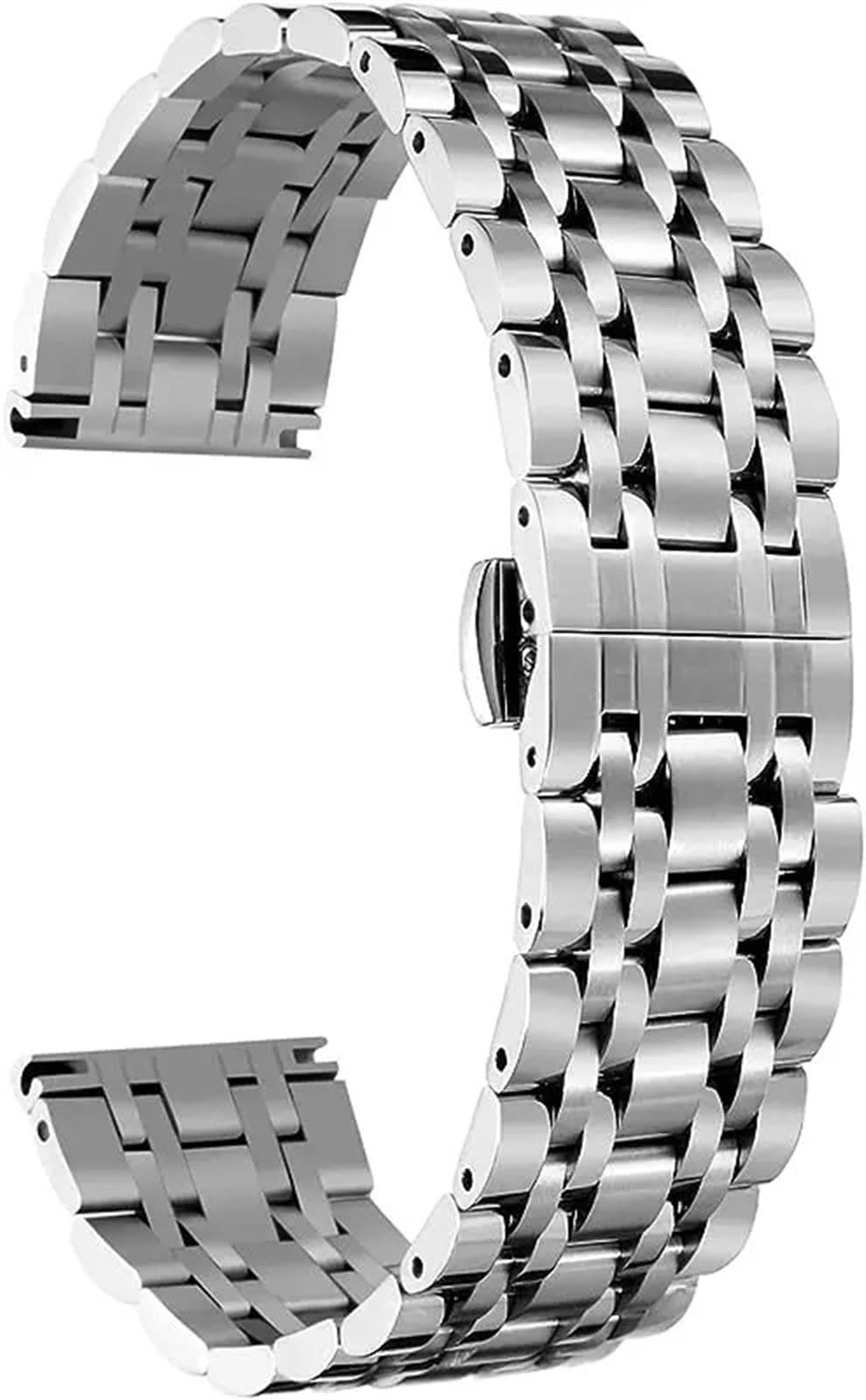 Bracelet de montre de rechange or argent noir acier 20mm - 8