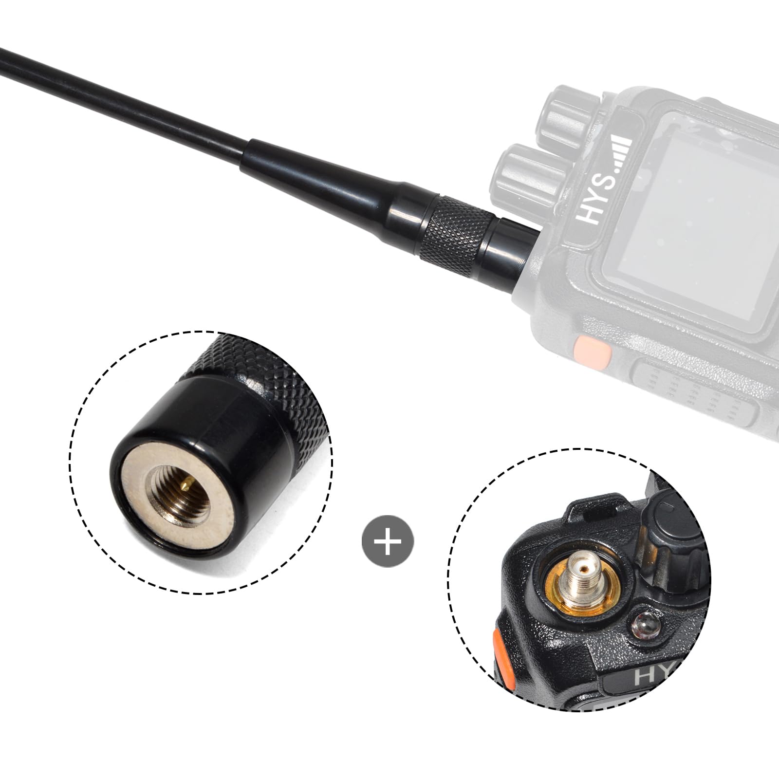 Antenne GMRS Mobile 6.5Db 462-467Mhz - Antenne Fibre De Verre Robuste, Noire, Neuve