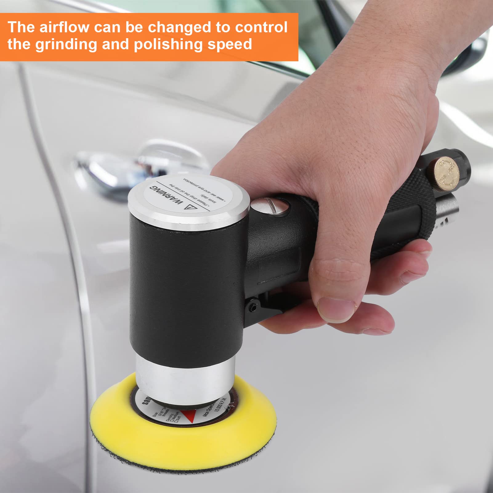 Lijadora De Aire Orbital Aleatoria De 48 Piezas, Mini Lijadora Neumática De Palma De 15000 RPM Para Trabajos De Carrocería, Juegos De Pulidora De Amoladora Neumática Excéntrica De Alta Velocidad(US)