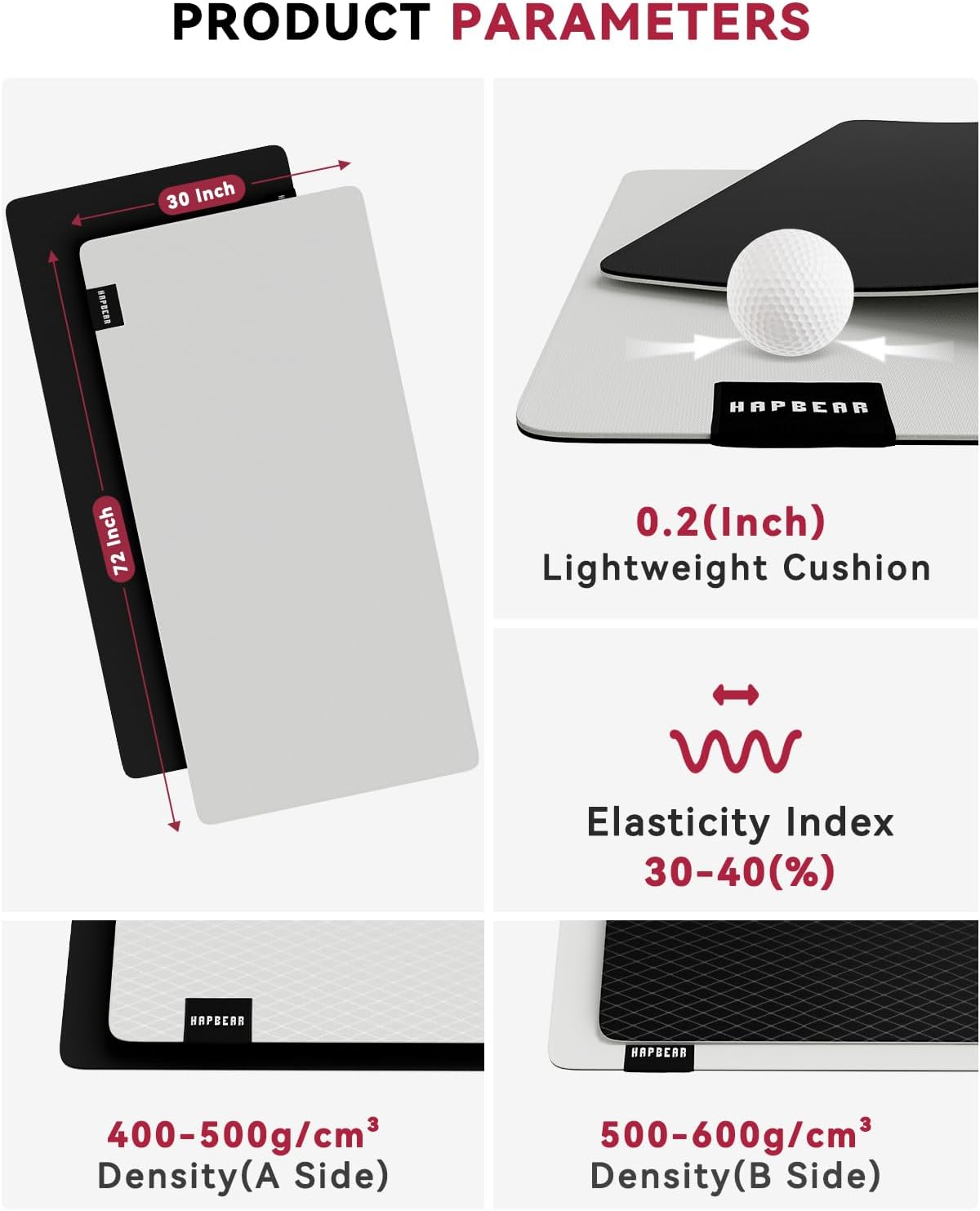 HAPBEAR Large Yoga Mat 72"x30" - 5mm Thick PU Top & Rubber Bottom - Non-Slip Wide Exercise Mat with Dual Layers - High Shock Absorption for Professional Yogis & Home Workouts - Bonus Oxford Bag Included - Image 6