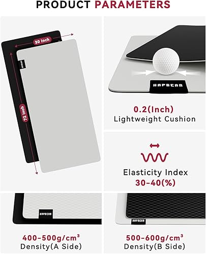 Miniatura 6 de HAPBEAR Large Yoga Mat 72"x30" - 5mm Thick PU Top & Rubber Bottom - Non-Slip Wide Exercise Mat with Dual Layers - High Shock Absorption for