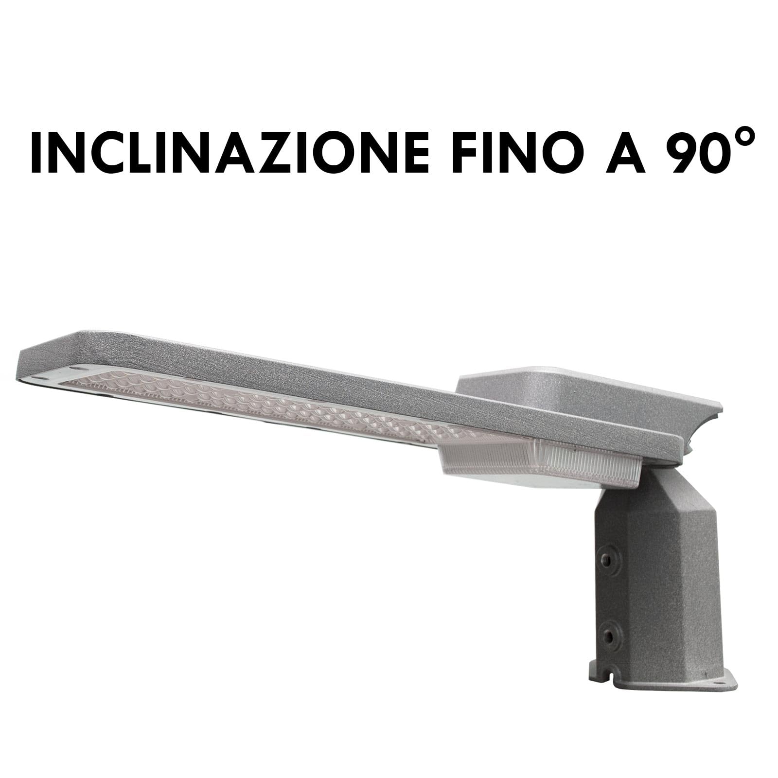 Planetitaly Faro Armatura Luce Stradale IP65 Lampione LED 50W inclinabile 90° Led 4000K 5000lm 230V, Ideale per Campi da Calcio, Tennis, Padel, Giardino, Garage, Parcheggio, Viale, Luce di Sicurezza