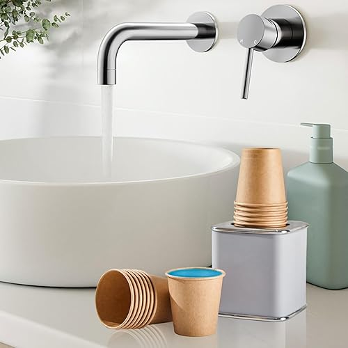 Miniatura 5 de Paquete de 400 vasos de papel kraft de 5 onzas, vasos de baño desechables, mini vasos para enjuague bucal, vasos para bebidas calientesfrías para el