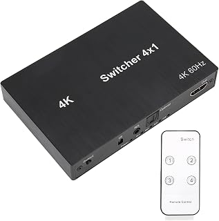 4X1 HD Multimedia Interface Switcher, Transmissão Estável 4Kx2K 18Gbps Video Splitter para Projetor (plugue da ue)