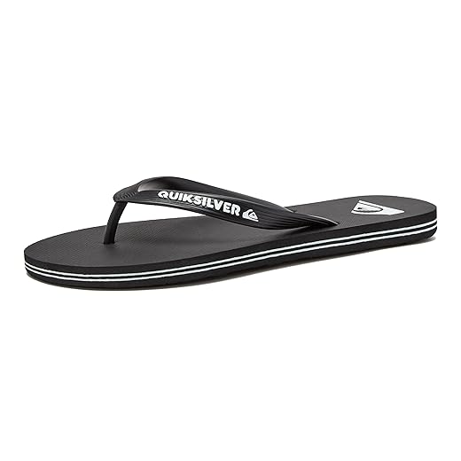Quiksilver Men's Molokai 3 Point Flip Flop Sandal, Black/Black/White, 11