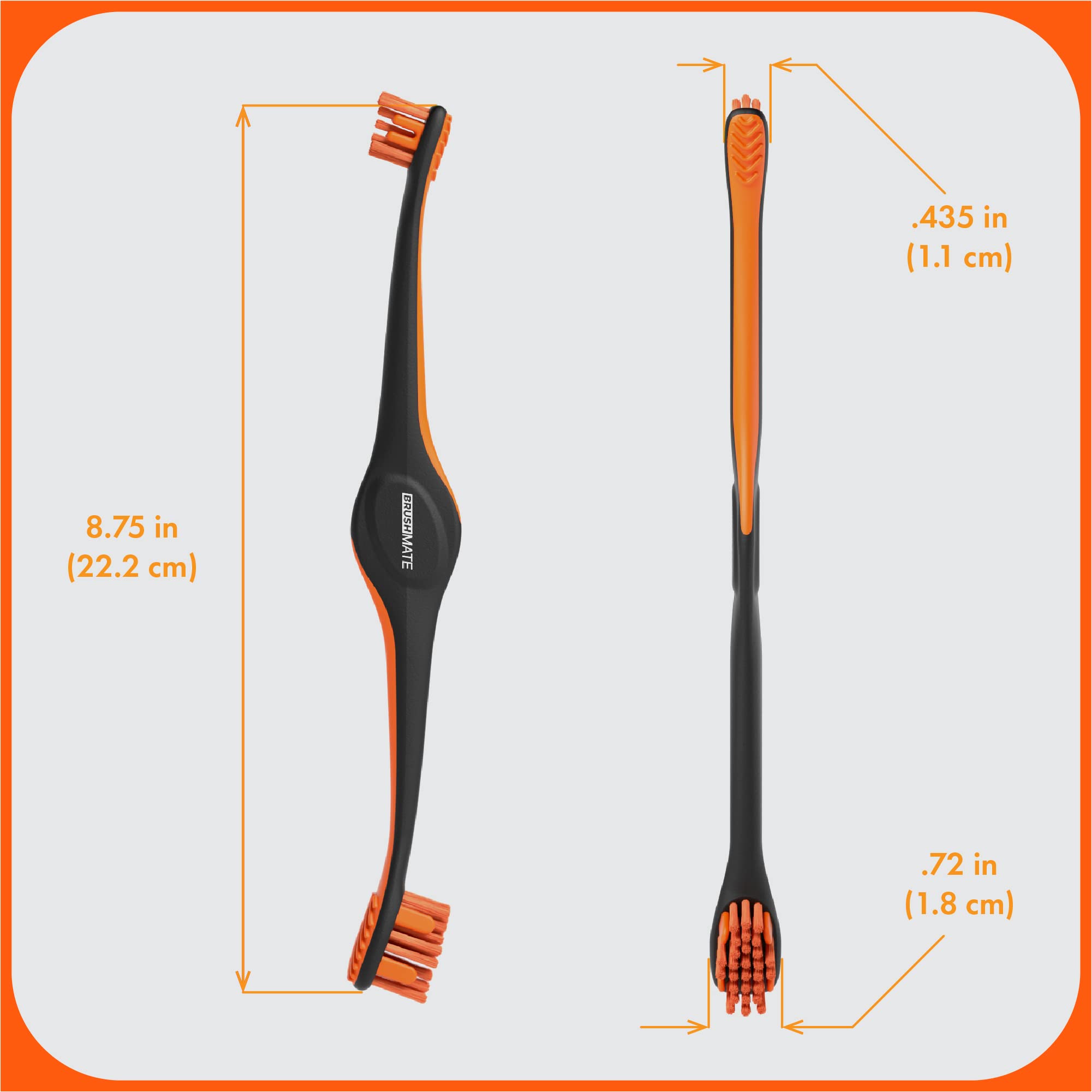 BrushMate Paquete combinado de cepillo de dientes para mascotas y BiteBlock para perros y gatos (mediano, naranja)