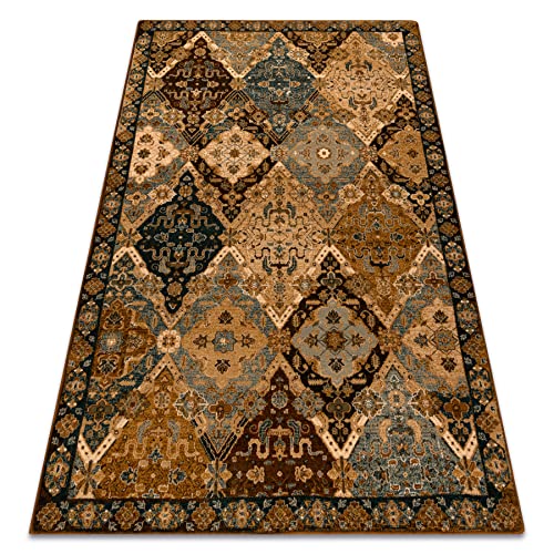 rugsx Tapis en Laine, Tapis Traditionnels, pour la Chambre à Coucher, Le Salon Omega Torino Oriental Cognac 200x300 cm