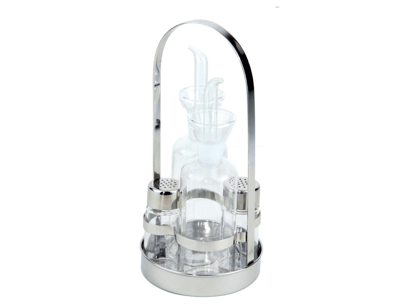 ILSA Stand con Ampolle per Olio, Aceto, Sale e Pepe, Acciaio Inox