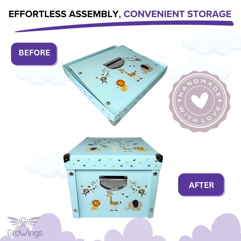 GroWings Baby Keepsake Box - Large Memory Storage for Newborns, Suitable for Boys and Girls, Strong, Durable, and Collapsible Gifts