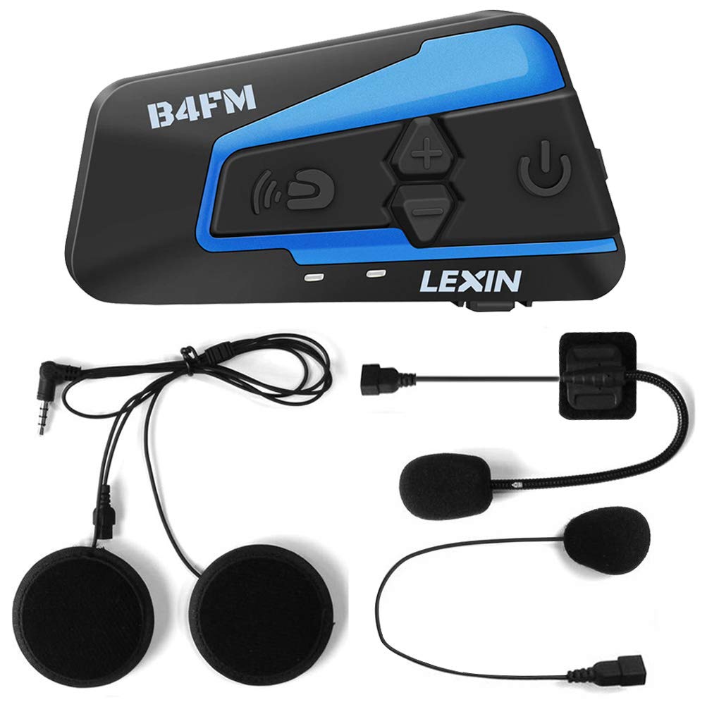 LEXIN B4FM Motorbike Intercom, Motorbike Bluetooth headset, Motorbike Helmet Communication With FM, Helmet Bluetooth Headset, Motorcycle Intercom 4 People Connection, Helmet Intercom For Riding,Skiing