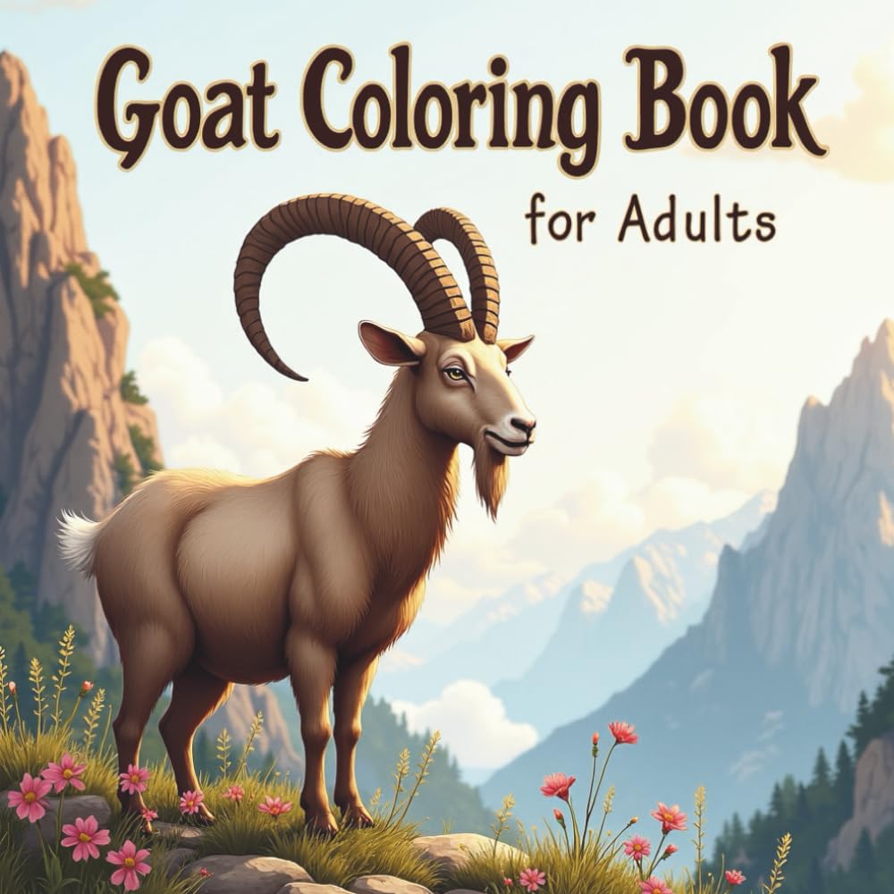 Goat Coloring Book for Adults: Beautiful Goat Illustrations Inspired by Nature, Farms, and Mountain Life