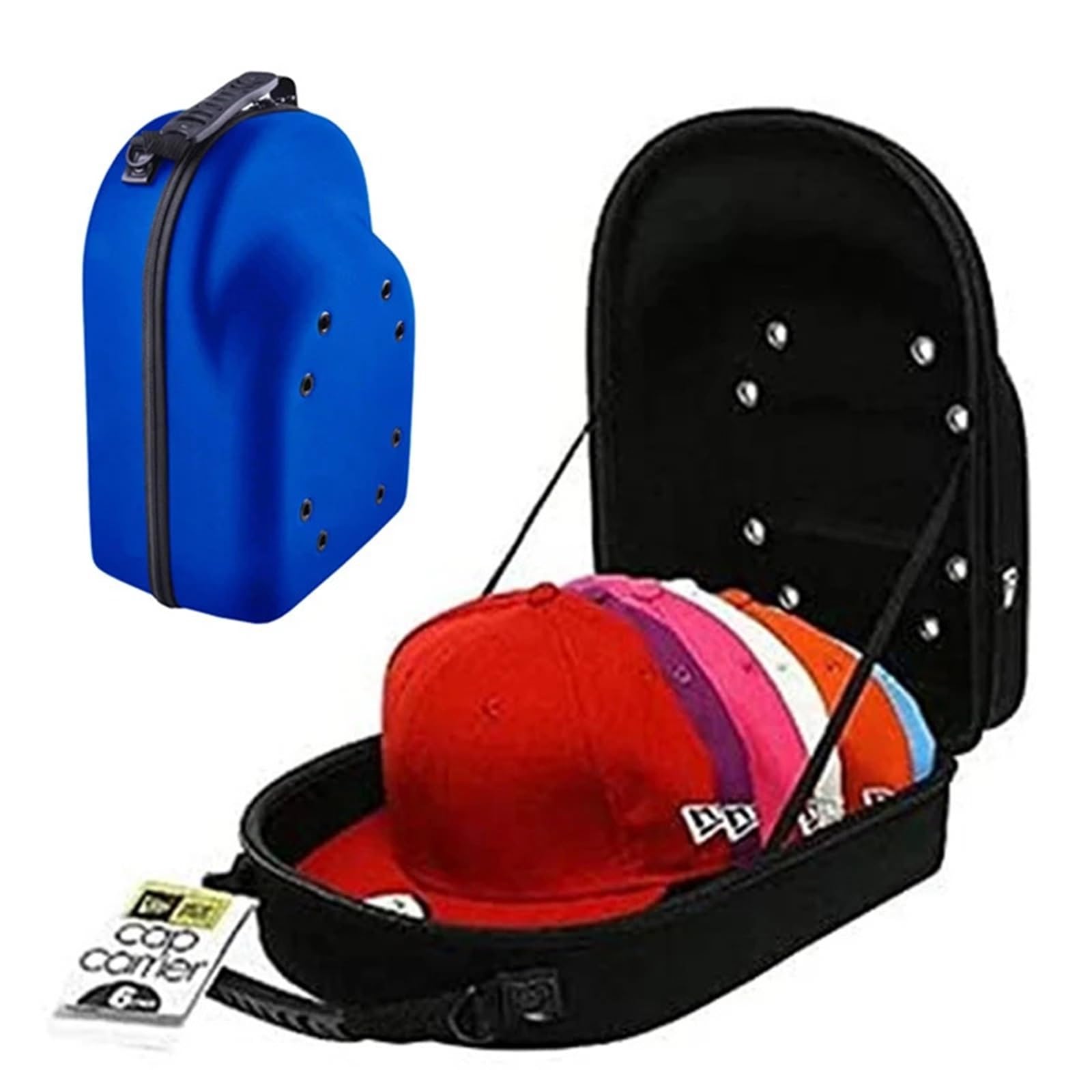 Estuche portátil for viaje al aire libre, soporte for gorras, almacenamiento, carcasa dura, caja protectora, De Viaje, gorra de béisbol, bolsa transporte Para Sombrero(Blue)