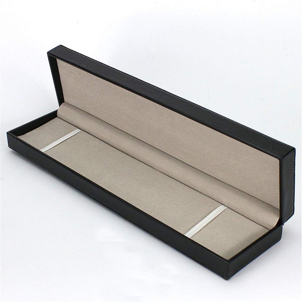 Vitrine de rangement rectangulaire pour montre et collier en cuir avec ligne de point