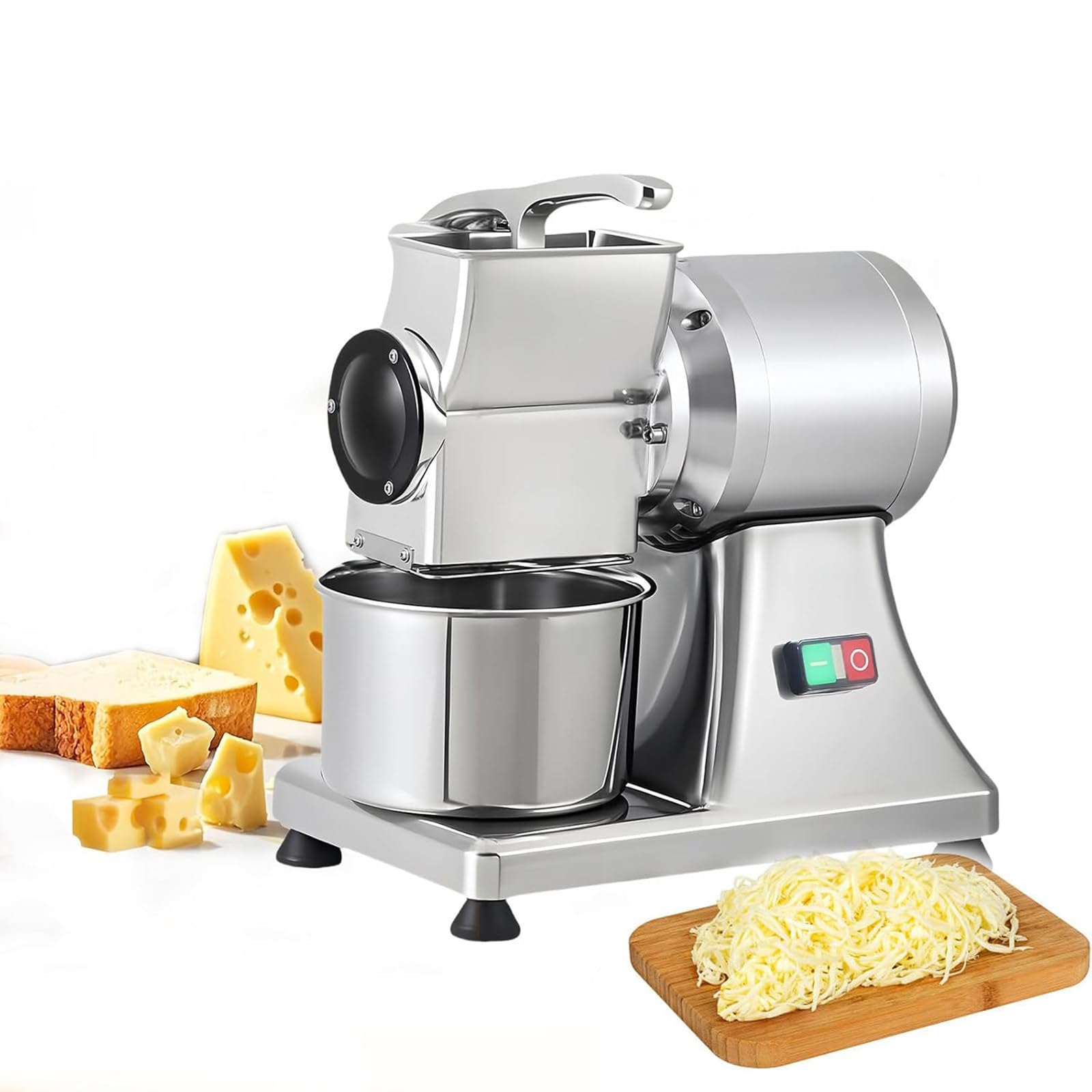 JJENXYYDS Electric Rotary Cheese Grater,Diner Heavy Duty Food Shredder,Professional Electric Cheese Grating Machine,88lb/Hour Throughput for Cheese Butter Bread Bran
