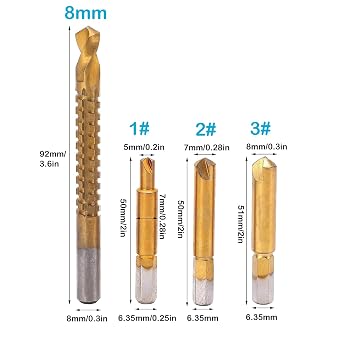 Screw Extractor Set with 1pc Twist Drill Bit, Titanium Bolt Extractor, Broken Screw Remover for Removing Broken Bolt and Rounded Nut