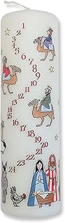 Alison Gardiner The Nativity Advent Pillar Candle – Unscented Wax Christmas Countdown, 70hr Burn, Handmade in UK – Festive Candle for Table, Mantel & Religious Holiday Décor