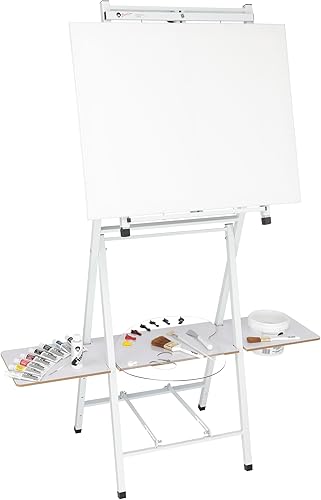 Miniatura 2 de Caballete de estudio 2 en 1 de Bob Ross como se ve en Netflix caballete de mesa de cuatro patas color blanco