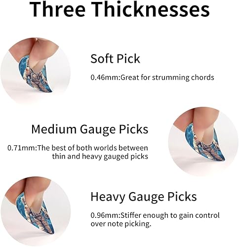 Miniatura 6 de Astronauta Planet Print Guitar Picks 12 Pack Thin Medium Heavy Guitar Pick For Men Women Personalized Guitar Plectrum Guitar Accessorie For Acoustic