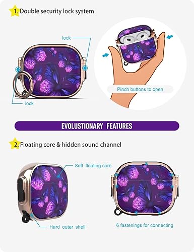 Miniatura 9 de Funda para AirPods Pro de 2 generación 2022, clip de bloqueo seguro, material híbrido, funda protectora de cuerpo completo para el nuevo AirPod Pro