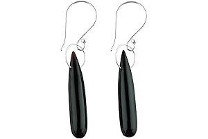 Black Onyx Gemstones Dangle Earrings, Sterling Silver Birthstones Jewelry