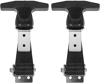 Baluue Catch Flexible T-Handle Hasp Elastic Stainless Steel Rubber Hood T-Handle Draw Latches T-Handle Hasp with Brackets for Tool Box, 2pcs